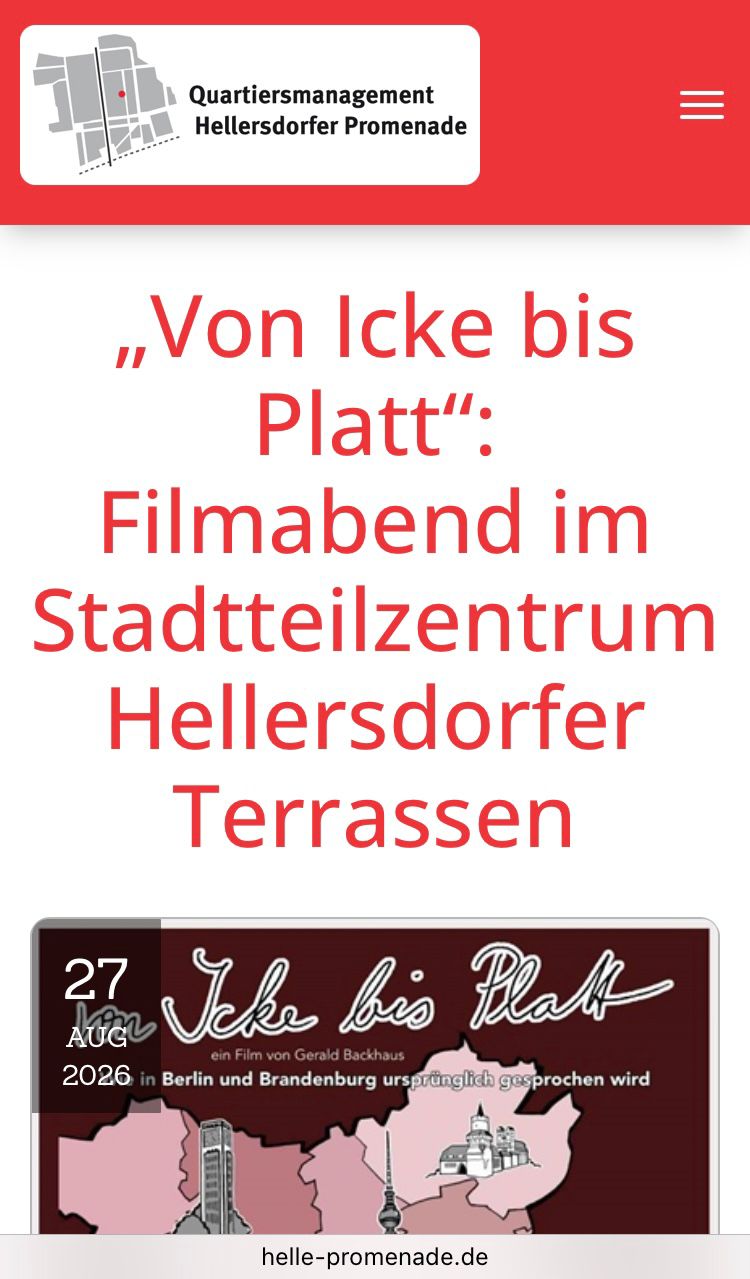 Ickefilm in Hellersdorf 2026